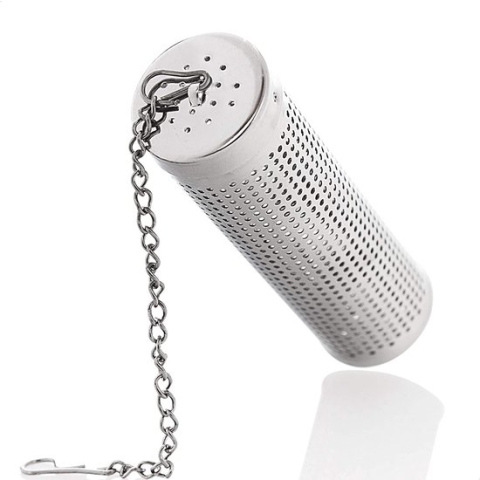 Theefilter Zeef, theezeef, extra fijn theefilter van Roestvrij staal, verhaal voor drinkflessen, flessen en flessenhals met kleine ketting en bajonetsluiting voor thermosflessen