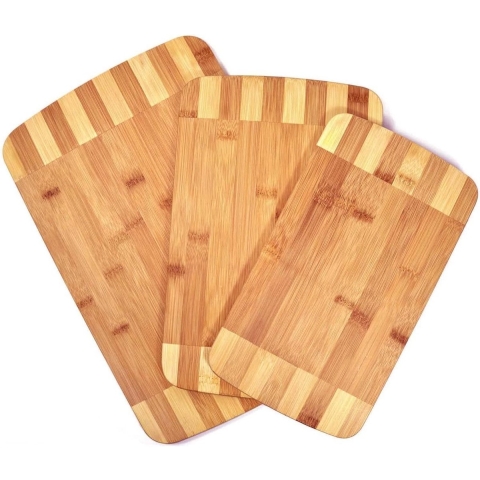 set van 3 snijplanken, serveerplanken, keukenplank, broodplank; ontziet de messen, antibacterieel