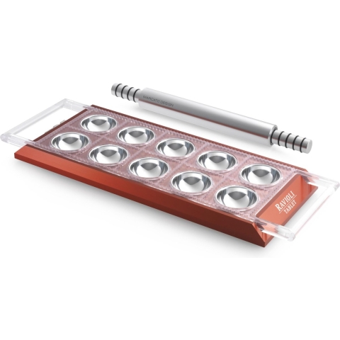 Marcato Ravioli Maker met Deegroller Rood 10 Vaks