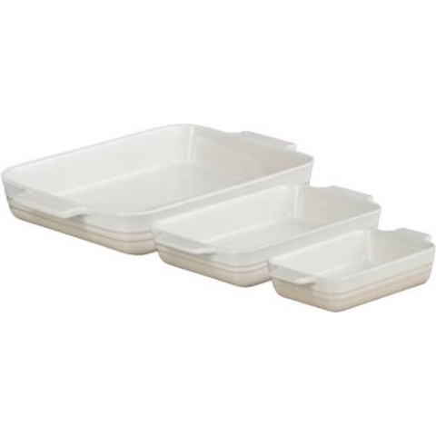Le Creuset - Ovenschaal Classic - Meringue - Set van 3 Stuks