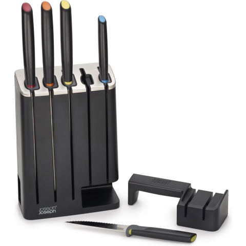SlimBlock met Set van 5 Elevate Messen - Zwart - Joseph Joseph