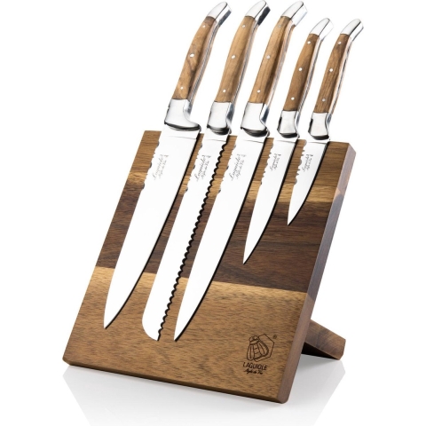 Laguiole Style de Vie Messenblok Luxury Line - 5-delig - Olijfhout