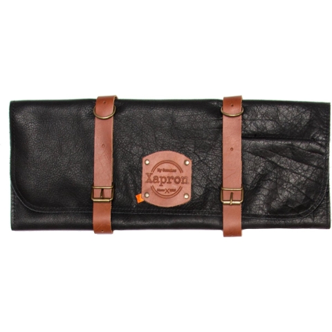 Xapron luxe leren messenmap/ messenfoedraal - In de kleur Utah Black - 5 vakken