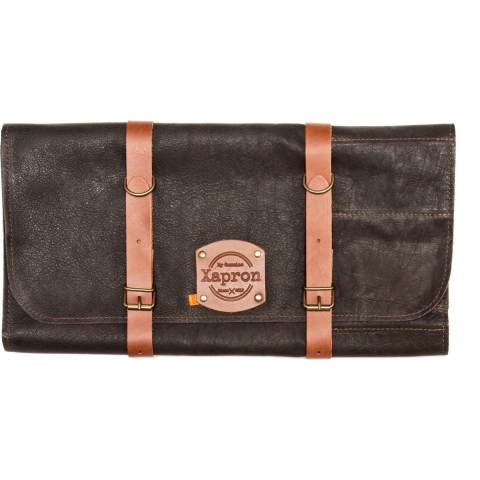 Xapron luxe leren messenmap/ messenfoedraal - kleur Utah Choco - 10 vakken