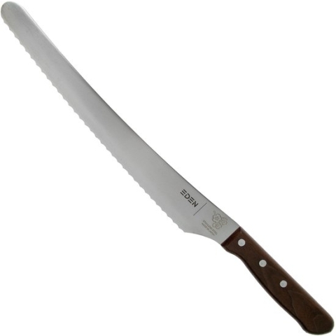 Eden Pankiri Japans Broodmes 27 cm, Walnoothouten Greep, Roestvaststalen Lemmet, Snijden van Brood, Taart, Cake en Fruit
