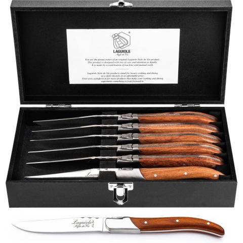 Laguiole Style de Vie Steakmessen Luxury Line - 6-delig - Rozenhout
