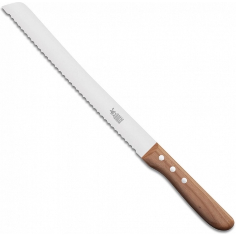 Robert Herder Broodmes Hochgeschliffen - Lemmet 22 cm -RVS met Golven - Heft Kersenhout
