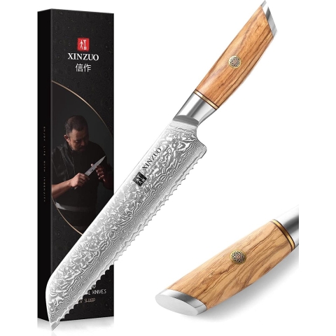 Broodmes van de Xinzuo B37 Damascus Series