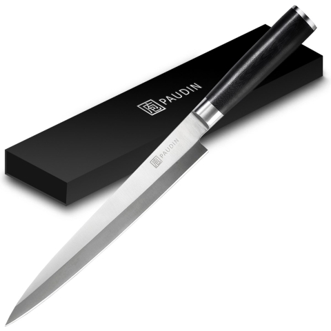 PAUDIN M1 Premium 25cm Yanagiba koksmes - Klassiek Japans Mes Enkelzijdig Geslepen - Ideaal voor Vlees Vis Sushi en Sashimi