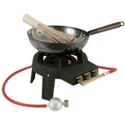 Grill Guru Easy Asia  complete outside burner kit met wok