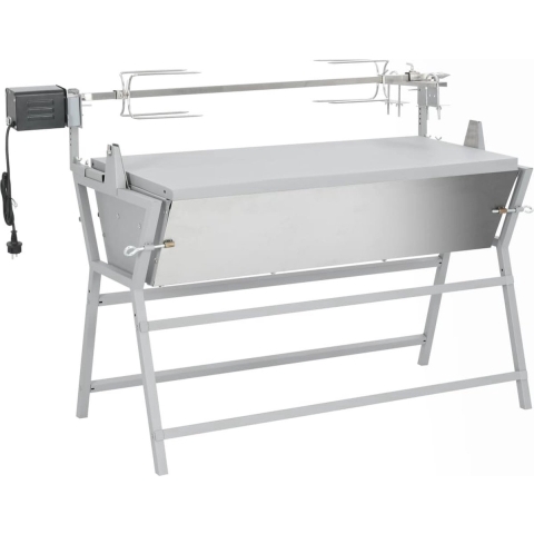 The Living Store Grill Rotis - 132 x 55 x 98 cm - Verstelbaar draaispit - Gelijkmatige warmteafvoer - Elektrische motor - Hittebestendig gepoedercoat staal
