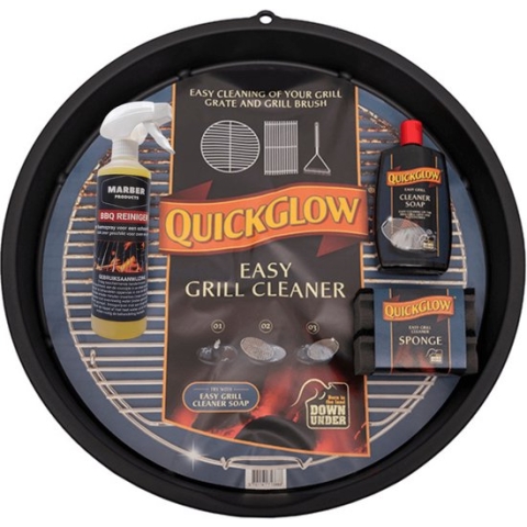 MARBER PRODUCTS - BBQ schoonmaakset 4-XL : GRILL WASH XL + Cleaner Soap + Cleaner Foam + Grill Sponzen - voor roosters tm 58 cm