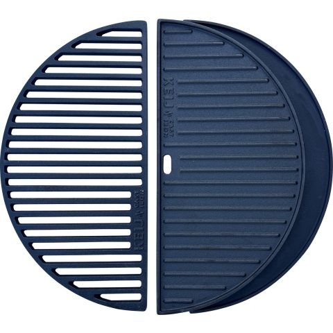 Set half grillrooster en grillplaat -gietijzer - L - 46,5 cm