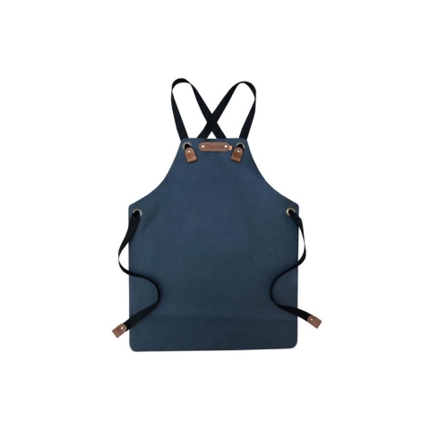 Xapron Kids leren (BBQ) schort - kleur Blue (blauw)