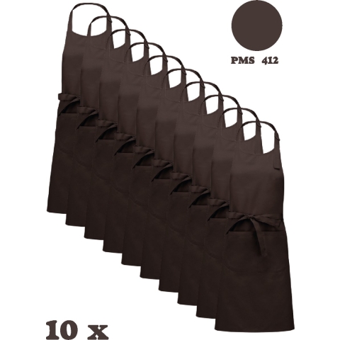 Awesome-Gifts - Horeca schort - Keukenschort - Kookschort - Barbecueschort - onbedrukt - 76 x 90 cm - per 10 stuks - Chocolate