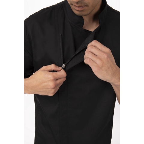 Chef Works Urban Springfield Koksbuis met Rits | Zwart - Maat M