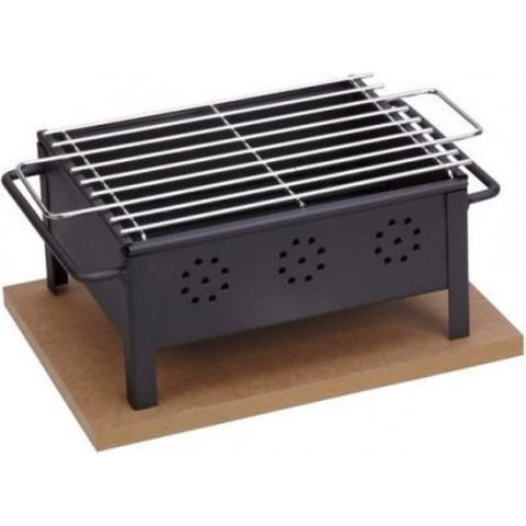 Tafel barbecue voor binnen en buiten 25x20cm inclusief RVS rooster.