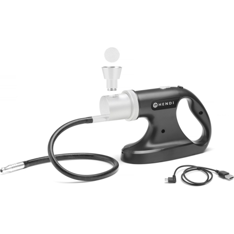 Hendi Rookapparaat - Rookpistool Oplaadbaar - Foodsmoker Professional - 3 Snelheden - 21,5x7x(H)16cm