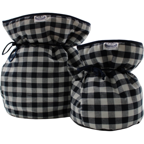 Hooimadam - Marine wit geblokt - set van 2 - groot+klein- hooikist - kookzak - slowcooking - duurzaam koken - energiezuinig koken