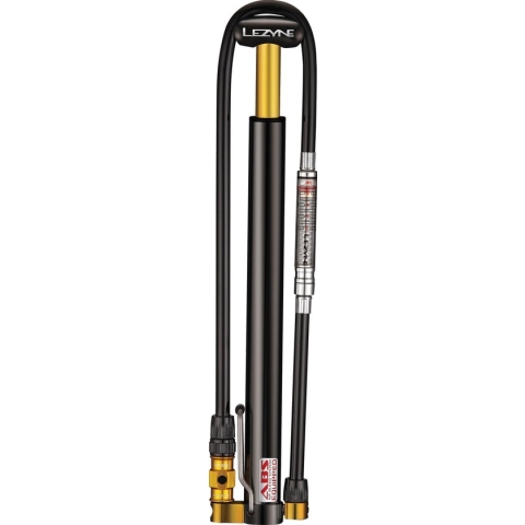 Lezyne Micro Floor Drive HPG Y11 - Fietspomp - Analoge drukmeter - Tot 11 bar - Presta en Schrader ventielen - Aluminium - Zwart