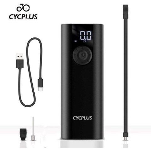 Cycplus A8 (Zwart) - Elektrische fietspomp - Bandenpomp - Accupomp - Draagbare fietspomp - Fietspomp met drukmeter - Autopomp met drukmeter