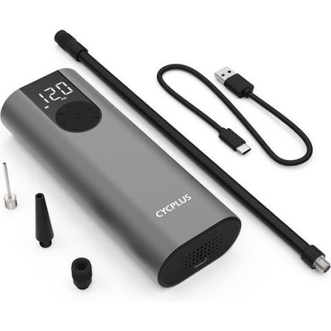 Cycplus-A8-accupomp zilver oplaadbare draagbare luchtcompressor elektrische fietspomp