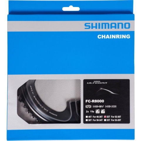 Kettingblad Shimano Ultegra FC-R8000 2x11 speed - 52 tands (MT) - zwart