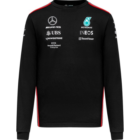 Mercedes Longsleeve Teamline T-shirt zwart 2023 - XL - Lewis Hamilton - George Russel - Formule 1