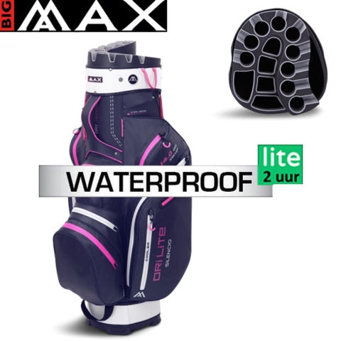Big Max Dri Lite Silencio 2 Cartbag, navy/zilver/fuchsia