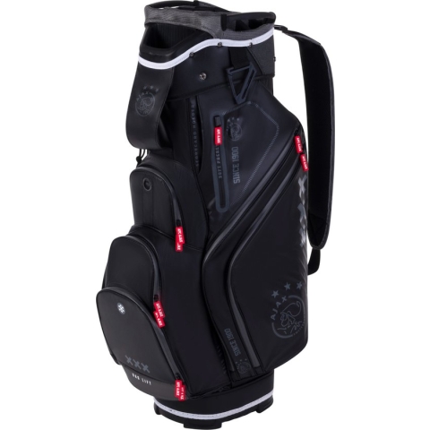 FastFold Ajax Raindry Cartbag - Golftas Cartbag - 9 inch - Zwart Rood - Waterafstotend