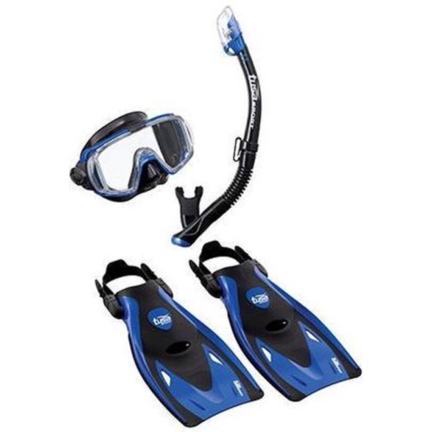 Tusa Visio Tri-Ex Travel snorkelset Blauw L 41-46