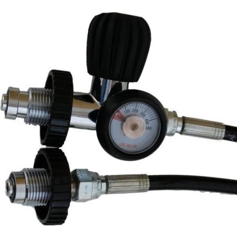 Polaris Overvulslang 1mtr met manometer 300bar
