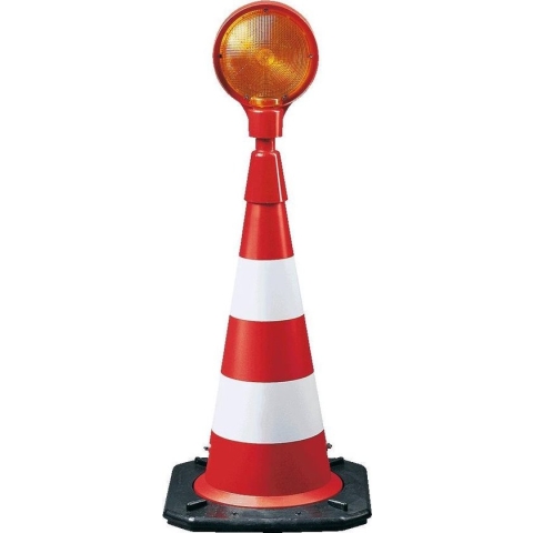 Verkeerskegel met flitslicht