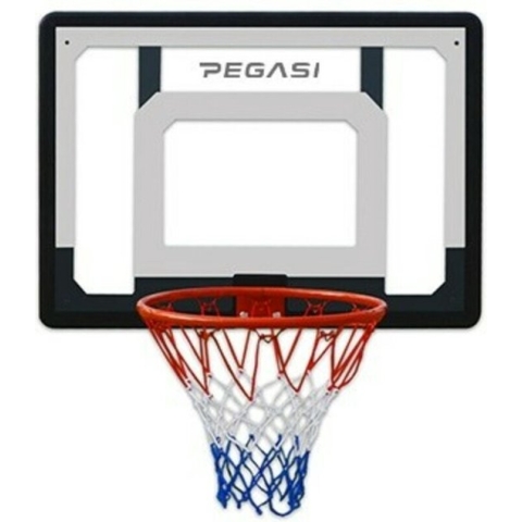 Pegasi Basketbalbord buiten en binnen met basketbalring met net - 82 x 58 cm - Incl. beugels en muurbevestiging