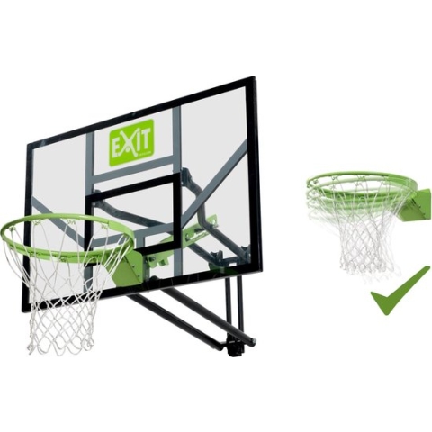 EXIT Galaxy basketbalbord voor muurmontage met dunkring - groen/zwart
