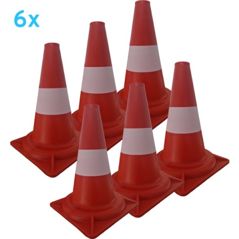 Oranje Pion - 32cm hoog - reflecterend - pionnen - verkeerskegel - 6 stuks