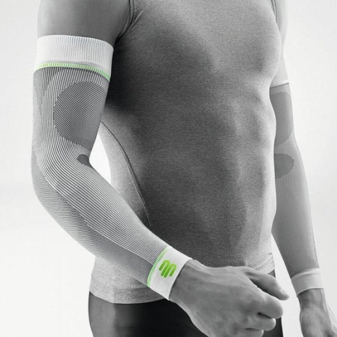 Bauerfeind Sport Compressie Arm Sleeve - Wit - Lange Sleeve - Per paar