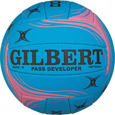 Gilbert Netball Netball Pass Developer - Size 5 - Blue / Pink