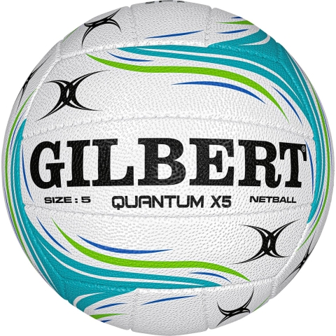 Gilbert Netball Quantum X5 Match Ball - Size 5 - Blue