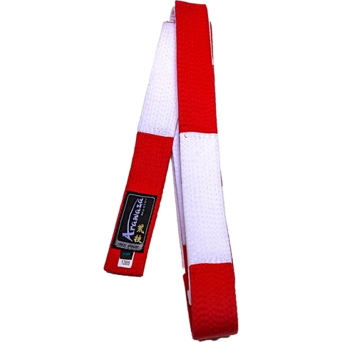 Karateband Master van Arawaza | rood-wit (Maat: 330)