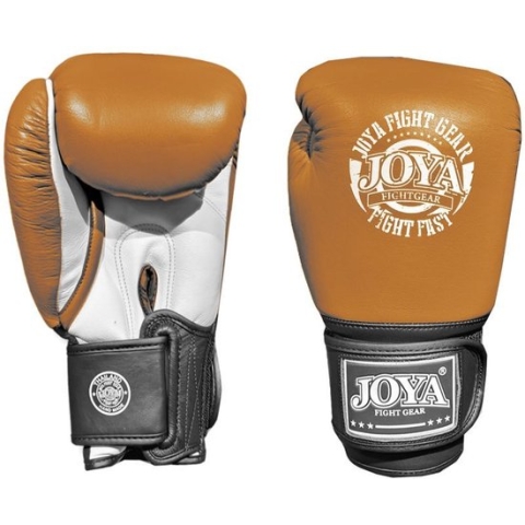 Joya HAWK Kickbokshandschoenen - Bruin met wit - 14 oz.