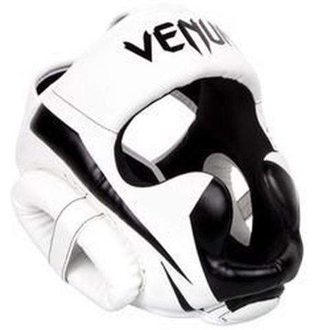 Venum ELITE Headgear Kickboks Hoofdbeschermer Wit Zwart Venum Hoofdbescherming