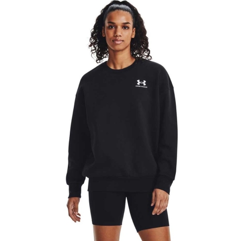 Under Armour Essential Fleece Os Crew Sweatshirt Zwart XS Vrouw