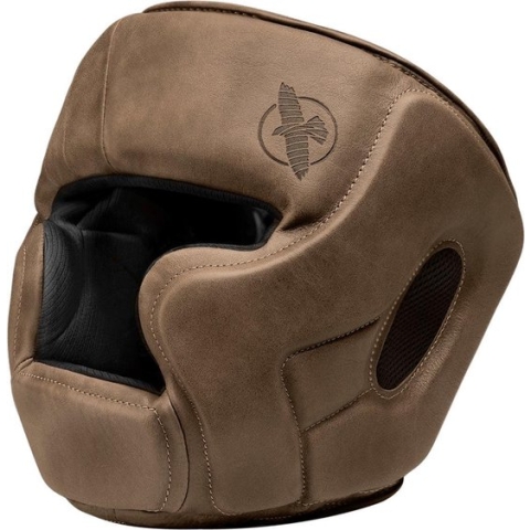 Hayabusa T3 LX Hoofdbeschermer - Italiaans Leer - Vintage - Bruin - standaard maat