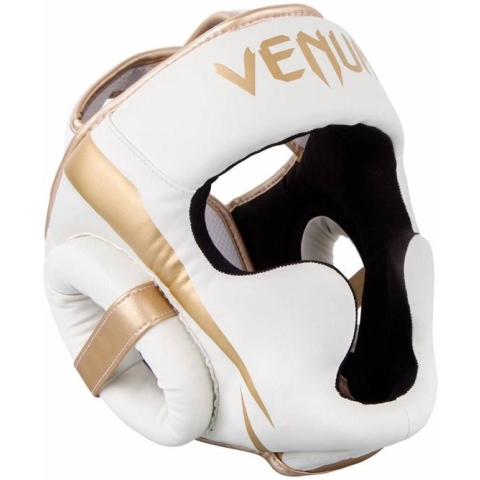 Venum Hoofdbeschermer Elite Headgear Wit Goud Venum Hoofdbescherming