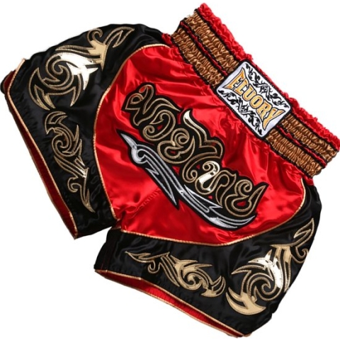 Fluory Muay Thai Short Kickboks Broek Rood MTSF12 maat XXXL