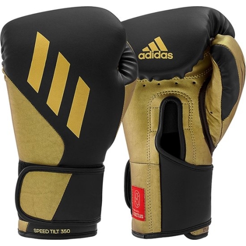 Adidas Bokshandschoenen Speed TILT 350V Pro Training Zwart/Goud - 10 oz.