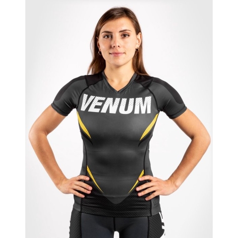 Venum ONE FC IMPACT Rashguard S/S Dames Grijs Geel maat M