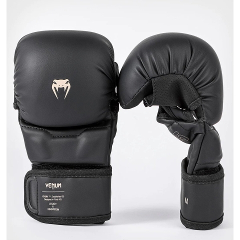 Venum Impact Evo Sparring MMA Gloves - Black - M
