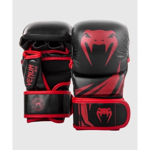 VENUM CHALLENGER 3.0 - MMA GLOVES -TRAININGSHANDSCHOENEN - ZWART/ROOD - MAAT S